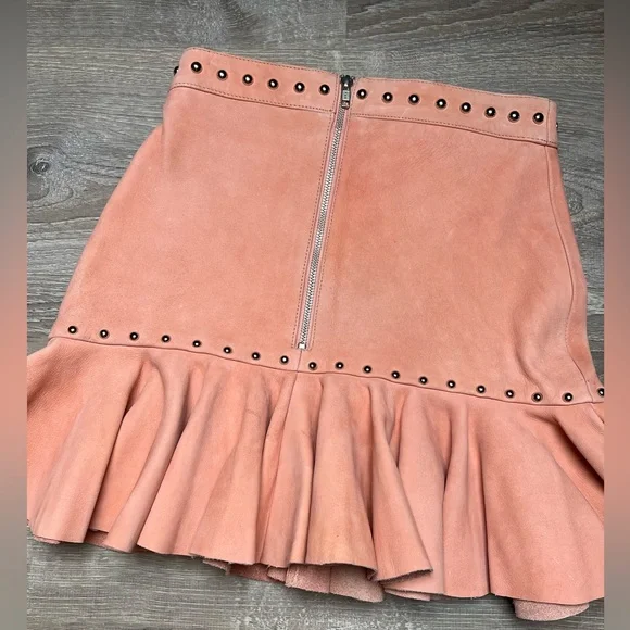 Understated Leather Studded Skirt- XS
